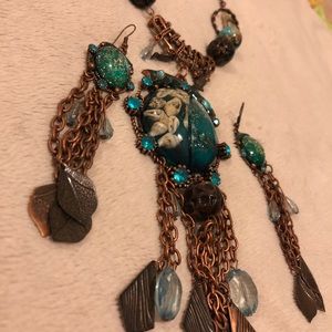 Necklace with earring.